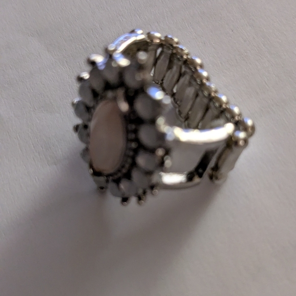 Silver Ring W/ A Center To Die For Pink Gemstone - Picture 2 of 4